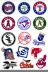 MLB logo team sticker không thấm nước 3 M bóng chày mũ bảo hiểm thiết bị gói sticker trường hợp xe đẩy ruồi chết du lịch máy tính