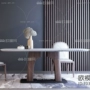 Bàn ghế ăn gỗ nguyên khối mới của Trung Quốc kết hợp hiện đại tối giản Zen bàn ăn hình chữ nhật nội thất phòng ăn 703361 - Nội thất văn phòng ghế ngồi máy tính