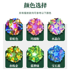 Фонарь 春节新年镭射炫彩发光圆形渐变彩虹手提灯笼塑料儿童手工材料摆滩