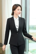 2018 quý cô mùa thu đông chuyên nghiệp phù hợp với phiên bản nhỏ của Hàn Quốc của Slim cổ áo trắng kinh doanh phù hợp với quần quần váy couch couch