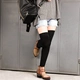 Nhật Bản vớ nữ vớ vớ đùi vớ cotton hai thanh gió đại học mỏng trên đầu gối ba vớ cao tất trắng cao cổ Vớ mắt cá chân