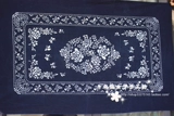 Новая ручная рука Учжэнь -коттон -синяя ткань из печати пино -цветочный обеденный стол синий и белый тканевый чехол в стиле декоративная ткань в стиле стиль