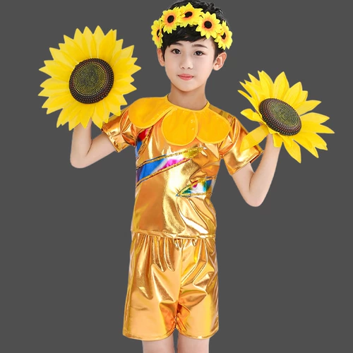 Магазин возвращает более 10 000 типов цветов, детскую производительность детской одежды для исполнения Xiaodou, цветов, расцвета на солнце для исполнения танцевальной одежды для детей и женского подсолнека.