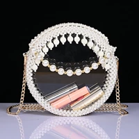 Hyuna большой круглый жемчужный рис белый+алюминиевая модель цепи