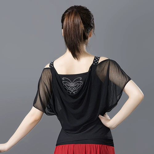 Plaza Dance Top Short -Корейская версия летних новая взрослая женщина современный вальс дружба танец танцевальный сервис