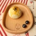 Đĩa gỗ rắn Nhật Bản tấm ăn sáng trẻ em sáng tạo phim hoạt hình trái cây nhỏ tấm gỗ Chiều trà tấm tráng miệng - Tấm Tấm
