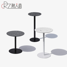 Барная стойка 北欧轻奢个性圆形水磨石吧台桌简约现代家用小吧台阳台户外高吧桌