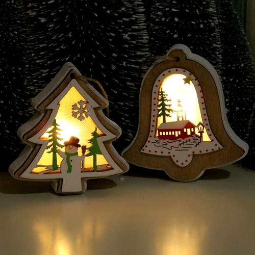 Рождественское украшение с подсветкой, деревянная подвеска, новая коллекция, рождественский подарок, подарок на день рождения