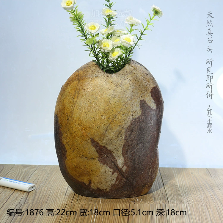 Bình đá tự nhiên dài ống hoa chậu tự nhiên sáng tạo phụ kiện không gian cắm hoa cắm chậu 1876 - Vase / Bồn hoa & Kệ
