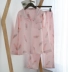 Crepe Pyjama Phụ nữ mùa xuân và mùa thu Bông gạc đôi giặt Nhật Bản ngọt ngào mùa hè dài tay dịch vụ nhà - Giống cái