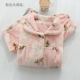 In đồ lót lông cừu san hô phụ nữ mùa thu và mùa đông dày ấm áp cộng với nhung flannel cardigan dài tay áo dịch vụ nhà - Bộ Pajama