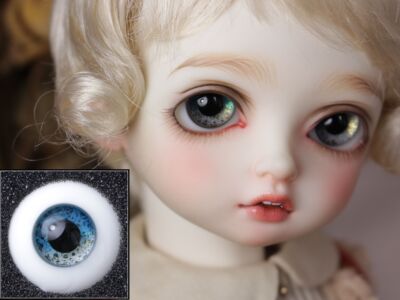 taobao agent [YH] BJD boutique glass eye bead/k02 gold foil blue 12mm14mm16mm18mm small iris