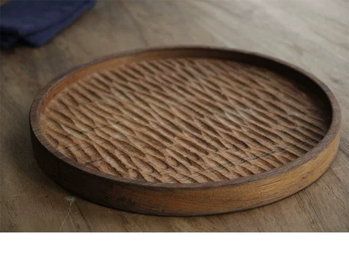 [Полнолуние] Мьянма Тик -поднос для чая с сушкой пенообразовательной платформой с твердым древесиной, ручная работа ручной работы медленных работников оригинал