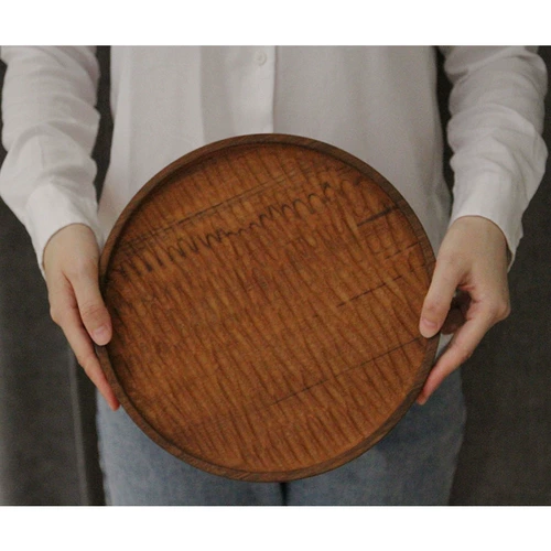 [Полнолуние] Мьянма Тик -поднос для чая с сушкой пенообразовательной платформой с твердым древесиной, ручная работа ручной работы медленных работников оригинал