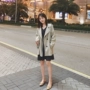 GG nhà kaki áo gió nữ phần dài Hàn Quốc phiên bản của lỏng tính khí eo 2018 mới dài tay áo khoác mùa thu áo măng tô nữ