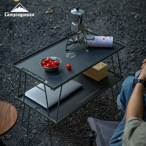 Corman Outdoor Camping Barbecue Stitching Iron Network Self -Driving Tour Складное складное стол набор черного кемпинга оборудование