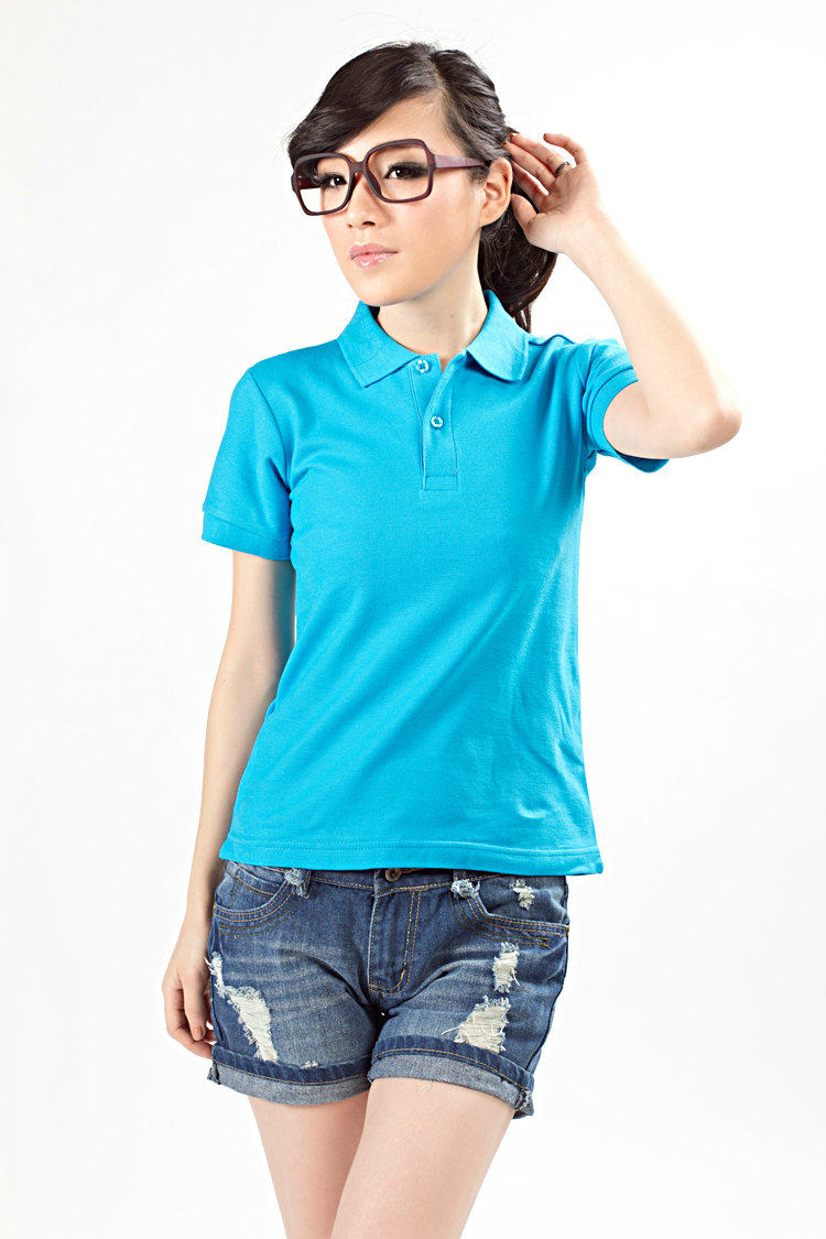 夏纯色女士带领短袖班服定制t恤女工作服大码工装工衣运动文化衫