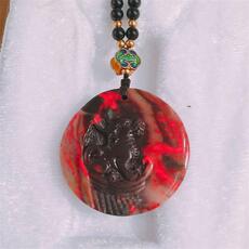 Ювелирный камень 昌化鸡血石一物一品纯手工篆刻 朱砂地大红袍鸡血石狻猊精品挂件