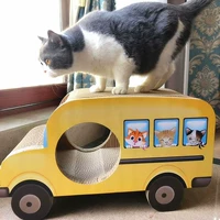 SPOT японские желтые автобусы, небольшие автобусы, грибковая гофрированная гофрированная кошачья кошачья кошачья игрушка Бесплатная доставка