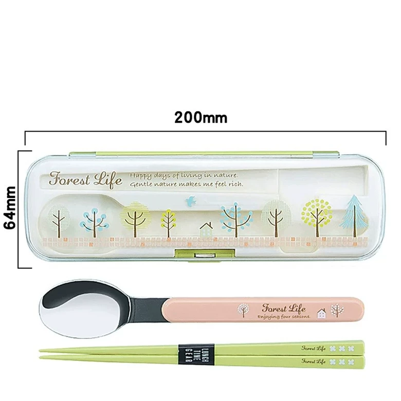 Japanese import children's fresh handheld plastic chopsticks, spoon stainless steel, set, Marvel