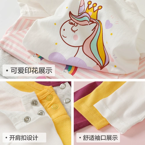 Детский лонгслив, хлопковый весенний осенний приятный телу комбинезон для девочек, в западном стиле