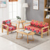 Nordic sofa gỗ đơn giản kết hợp của hai ba chỗ ngồi ghế da chính hãng gửi gối đặc biệt để làm retro cũ - Ghế sô pha ghế sofa thư giãn Ghế sô pha