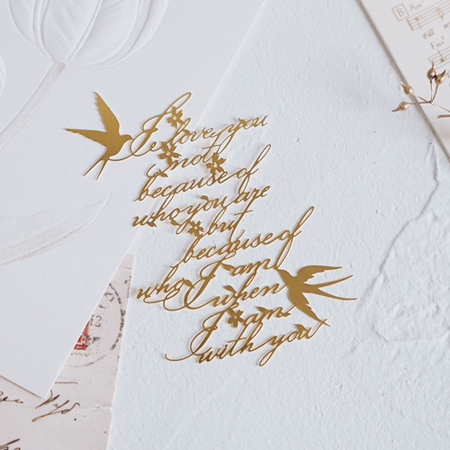 Bai Ye Original Love English Poetry Metal Hollow закладка Feiyan Романтическое выпускное признание подарка парня по случаю дня рождения