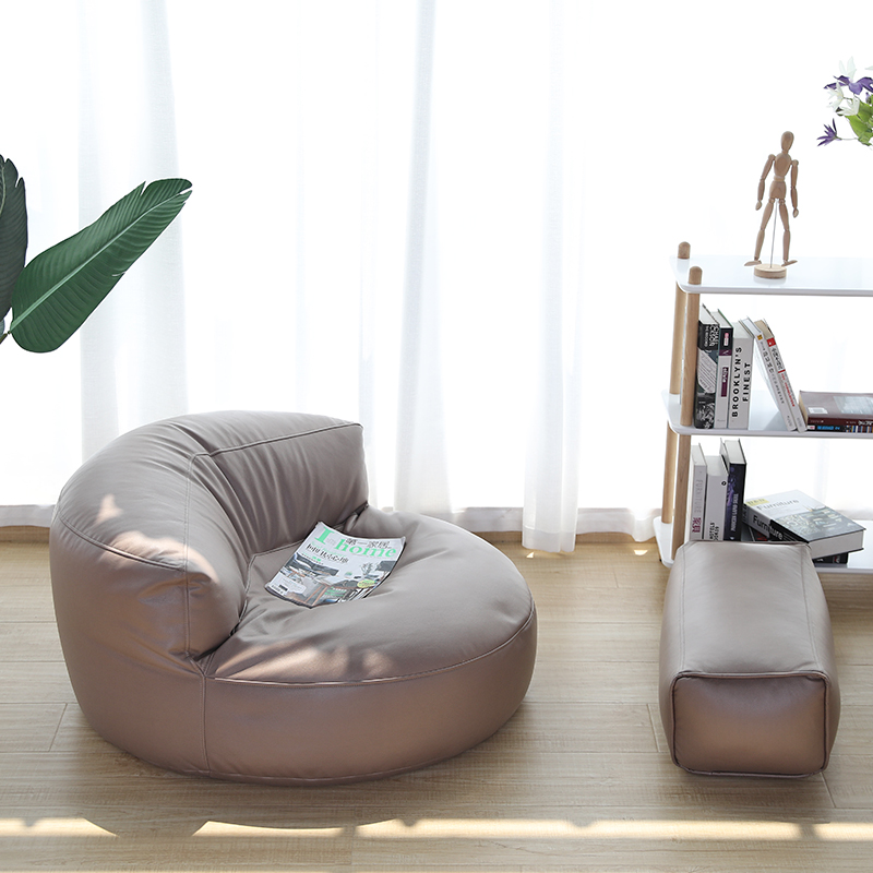 Milk Tea Half Moon Sofa + BenchNorthern Europe Lazy sofa balcony Lie down Tatami bedroom lovely originality small-scale Single person Technology cloth Internet celebrity Bean bag