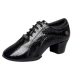 Giày giáo viên Latin Giày da nữ nhảy vuông nhảy hiện đại mẫu đá bằng sáng chế da mềm đáy giày nhảy màu đen - Khiêu vũ / Thể dục nhịp điệu / Thể dục dụng cụ