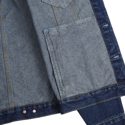 Người đàn ông sáng tạo ban đầu của nặng rửa denim mỏng áo khoác áo dụng cụ kích thước lớn Châu Âu và Hoa Kỳ đơn giản triều jeans