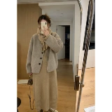 Расширенное шерстяное пальто, японская короткая шерстяная куртка, изысканный стиль, по фигуре