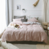 Bắc Âu đơn giản bông rửa bông bốn mảnh trần sản phẩm giường lưới Nhật Bản sinh viên bông ba mảnh giường 笠 mẫu chăn ga gối đệm cưới Bộ đồ giường bốn mảnh