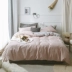 Bắc Âu đơn giản bông rửa bông bốn mảnh trần sản phẩm giường lưới Nhật Bản sinh viên bông ba mảnh giường 笠