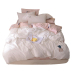 Thêu hoa rửa bông 4 bốn bộ tinh khiết bông trắng giường nhỏ tươi đơn giản gió bông 3 ba mảnh Hàn Quốc Bộ đồ giường bốn mảnh