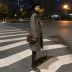 Zhang Jingyi 2018 mùa đông phiên bản mới của Hàn Quốc với áo khoác len kẻ sọc dài tay nữ rộng rãi Áo khoác dài