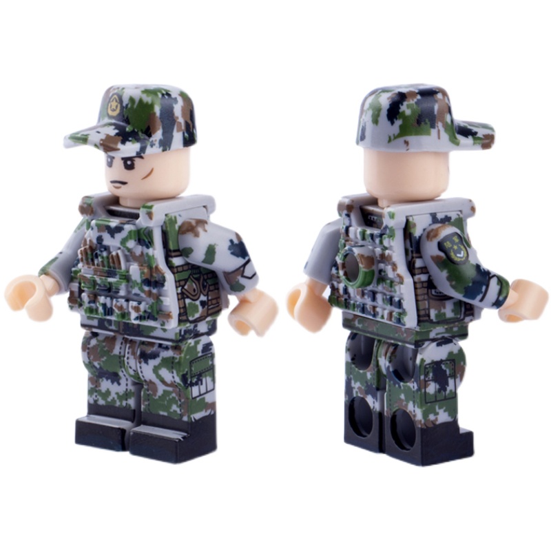 PLA001MOC Compatible with LEGO military Man Chindia  border Commandos China liberation army India rank-and-file soldiers Building blocks Toys