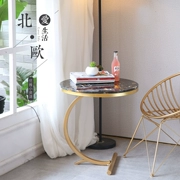 Bàn cà phê đá cẩm thạch tròn Bắc Âu đơn giản căn hộ nhỏ hiện đại bàn cà phê hiện đại sang trọng phòng khách thiết kế nội thất - Đồ nội thất thiết kế