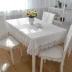 Khăn trải bàn châu Âu bọc đệm đặt hình chữ nhật vải vuông khăn trải bàn hộ gia đình ren trắng khăn trải bàn tròn Khăn trải bàn