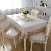 Khăn trải bàn châu Âu bọc đệm đặt hình chữ nhật vải vuông khăn trải bàn hộ gia đình ren trắng khăn trải bàn tròn khăn trải bàn trắng trơn