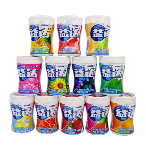 Yidaloganol non -sugar -lip -out gum weam warmelon strawberry honeydew вкусы 40 зерен 6 бутылок с конфетной закусочной