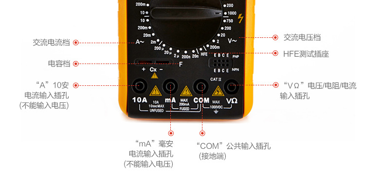 天津濱江dt9205a數字萬用表 大屏幕 數顯萬用表 可反屏數字萬用表