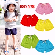 Quần short cotton chàng trai và cô gái bãi biển quần mùa hè mặc bên ngoài trẻ em nhỏ của quần áo học sinh mẫu giáo trẻ em hoang dã quần