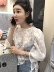 O Marie Hàn Quốc Dongdaemun của Phụ Nữ 2018 Mùa Hè Mới Buttoned Semi-Đục Puff Tay Áo Sơ Mi Ren Voan Áo Sơ Mi