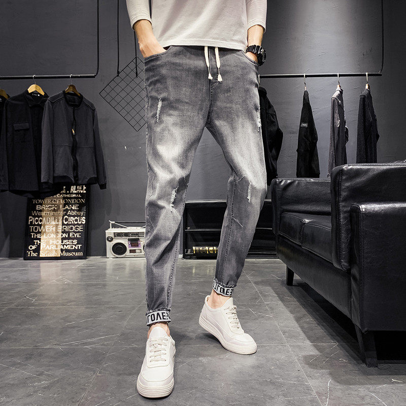 Summer thin jeans for men, a trendy brand, slimming and petite casual 2023 new style for men, a cool and stylish 9-inch long pants Application Scenario