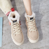 Giày cao gót nữ 2018 thu đông mới Học sinh phiên bản Hàn Quốc đế dày hoang dã cộng với đôi giày tuyết nhung ấm áp đôi giày trắng nữ ngắn giày thể thao bitis nữ