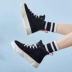 Giày cao gót nữ 2018 thu đông mới Học sinh phiên bản Hàn Quốc đế dày hoang dã cộng với đôi giày tuyết nhung ấm áp đôi giày trắng nữ ngắn giày thể thao bitis nữ Giày cao gót