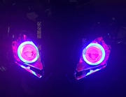 Áp dụng cho Wuyang Panda xe điện xe máy ống kính thiên thần xenon đèn pha đèn pha cá mắt - Đèn HID xe máy