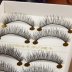 5 cặp trang điểm nude tự nhiên của Nhật Bản dày chéo trên lông mi giả đường kẻ màu đen thân cây mô phỏng lông mi mi giả gân trong tự nhiên Lông mi giả