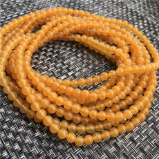 Украшения на руку 涵玉林 天然黄龙玉a货 直径7毫米圆珠108颗黄手链项链