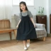 2018 mùa hè Hàn Quốc cô gái váy đen váy cô gái lỏng mỏng váy trong lớn trẻ em lớn ăn mặc
